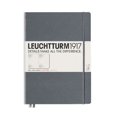 Branded Promotional LEUCHTTURM 1917 HARDCOVER MASTER SLIM A4 NOTE BOOK in Grey Notebook from Concept Incentives