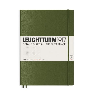 Branded Promotional LEUCHTTURM 1917 HARDCOVER MASTER SLIM A4 NOTE BOOK in Green Notebook from Concept Incentives