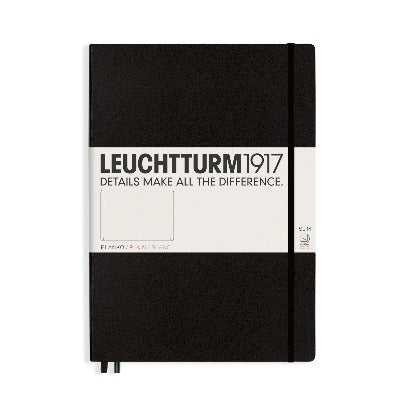 Branded Promotional LEUCHTTURM 1917 HARDCOVER MASTER CLASSIC A4+ NOTE BOOK in Black Notebook from Concept Incentives