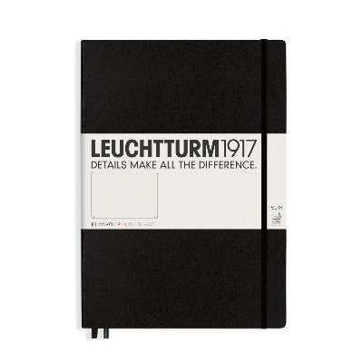 Branded Promotional LEUCHTTURM 1917 HARDCOVER MASTER SLIM A4 NOTE BOOK in Black Notebook from Concept Incentives