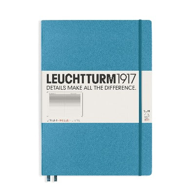 Branded Promotional LEUCHTTURM 1917 HARDCOVER MASTER SLIM A4 NOTE BOOK in Light Blue Notebook from Concept Incentives