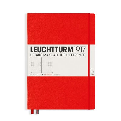 Branded Promotional LEUCHTTURM 1917 HARDCOVER MASTER CLASSIC A4+ NOTE BOOK in Red Notebook from Concept Incentives