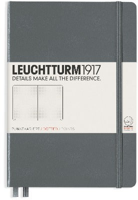 Branded Promotional LEUCHTTURM 1917 SOFTCOVER MEDIUM A5 NOTE BOOK in Grey Notebook from Concept Incentives