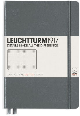 Branded Promotional LEUCHTTURM 1917 HARDCOVER MEDIUM A5 NOTE BOOK in Grey Jotter From Concept Incentives.