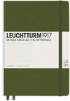 Branded Promotional LEUCHTTURM 1917 HARDCOVER MEDIUM A5 NOTE BOOK in Khaki Jotter From Concept Incentives.