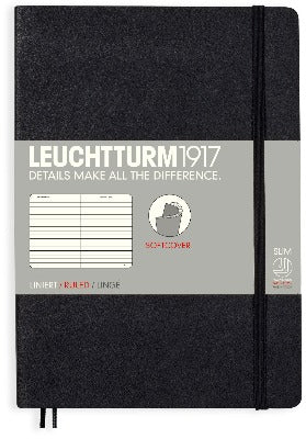 Branded Promotional LEUCHTTURM 1917 SOFTCOVER MEDIUM A5 NOTE BOOK in Black Notebook from Concept Incentives