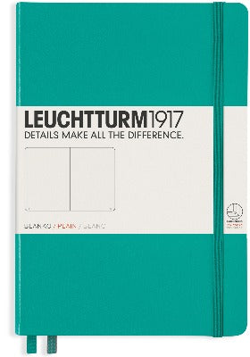 Branded Promotional LEUCHTTURM 1917 HARDCOVER MEDIUM A5 NOTE BOOK in Emerald Green Jotter From Concept Incentives.