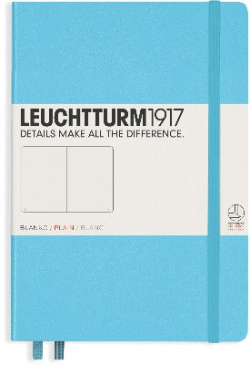 Branded Promotional LEUCHTTURM 1917 SOFTCOVER MEDIUM A5 NOTE BOOK in Light Blue Notebook from Concept Incentives