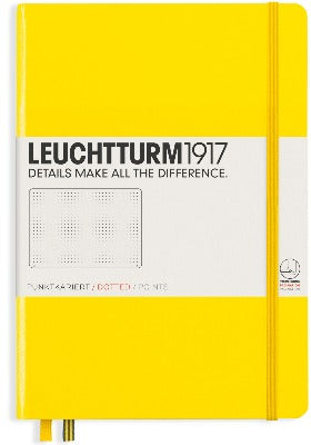 Branded Promotional LEUCHTTURM 1917 HARDCOVER MEDIUM A5 NOTE BOOK in Yellow Jotter From Concept Incentives.