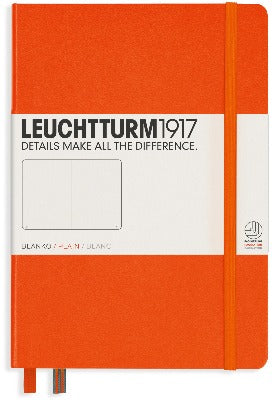 Branded Promotional LEUCHTTURM 1917 HARDCOVER MEDIUM A5 NOTE BOOK in Orange Jotter From Concept Incentives.