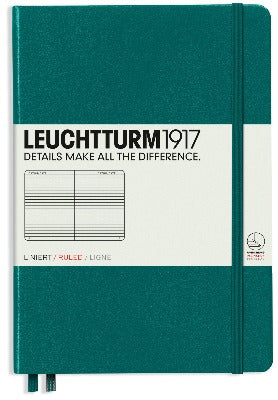 Branded Promotional LEUCHTTURM 1917 SOFTCOVER MEDIUM A5 NOTE BOOK in Pacific Green Notebook from Concept Incentives
