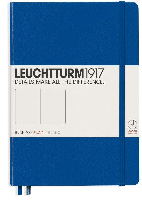 Branded Promotional LEUCHTTURM 1917 HARDCOVER MEDIUM A5 NOTE BOOK in Royal Blue Jotter From Concept Incentives.