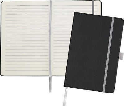 Branded Promotional DARTFORD A5 NOTE BOOK in Black and Grey Notebook from Concept Incentives.
