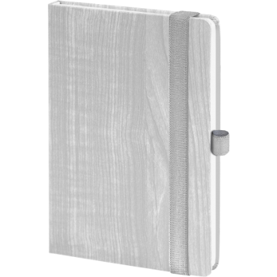 Branded Promotional FOREST NOTE BOOK in Light Grey Notebook From Concept Incentives.