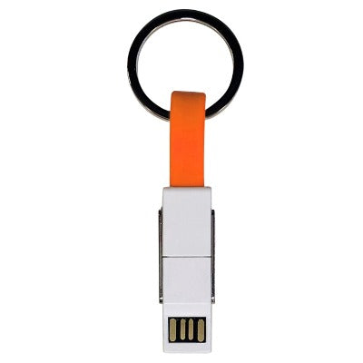 Branded Promotional 4-IN-1 KEYRING CHARGER CABLE in Orange Cable From Concept Incentives.
