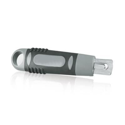 Branded Promotional RETRACTABLE CUTTER KNIFE SOFTGRIP in Grey Knife From Concept Incentives.