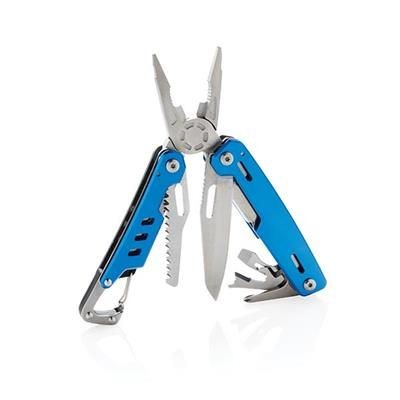 Branded Promotional SOLID MULTI TOOL with Carabiner in Blue Multi Tool From Concept Incentives.
