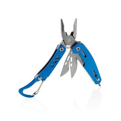 Branded Promotional SOLID MINI MULTI TOOL with Carabiner in Blue Multi Tool From Concept Incentives.