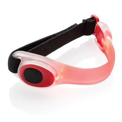Branded Promotional SAFETY LED STRAP in Red Arm Band From Concept Incentives.
