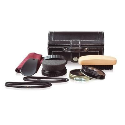 Branded Promotional ESSENTIAL SHOE MAINTENANCE SET in Black Shoe Shine Kit From Concept Incentives.