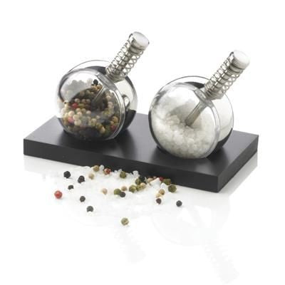 Branded Promotional PLANET SALT AND PEPPER SET in Black Salt &amp; Pepper Set From Concept Incentives.