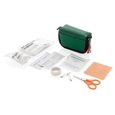 Branded Promotional FIRST AID SET in Pouch in Green First Aid Kit From Concept Incentives.