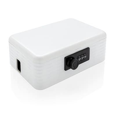 Branded Promotional PAUSE YOUR PHONE-SAFE in White Lock From Concept Incentives.