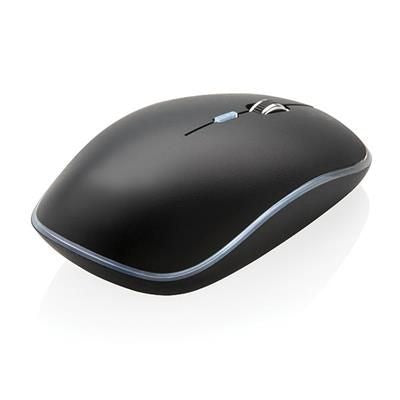 Branded Promotional LIGHT UP LOGO CORDLESS MOUSE in Black Mouse From Concept Incentives.