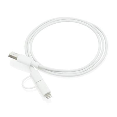 Branded Promotional 2-IN-1 CABLE MFI LICENSED in White Charger From Concept Incentives.