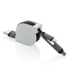 Branded Promotional 3-IN-1 RETRACTABLE CABLE in Black Cable From Concept Incentives.