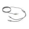Branded Promotional 3-IN-1 BRAIDED CABLE in Grey Cable From Concept Incentives.