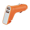 Branded Promotional DUAL PORT CAR CHARGER with Belt Cutter & Hammer in Orange Charger From Concept Incentives.