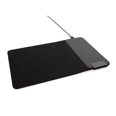 Branded Promotional MOUSEMAT with 15W Cordless Charger & USB Ports in Black Charger From Concept Incentives.