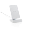 Branded Promotional 10W CORDLESS FAST CHARGER STAND Charger in White From Concept Incentives.
