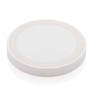 Branded Promotional 5W CORDLESS CHARGER PAD in White from Concept Incentives