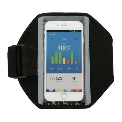 Branded Promotional UNIVERSAL SPORTS ARM BAND in Black Mobile Phone Holder From Concept Incentives.