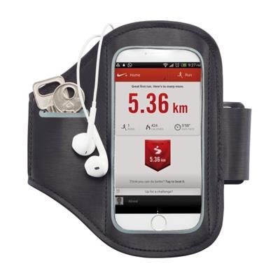 Branded Promotional UNIVERSAL PHONE SPORTS ARM BAND in Black Mobile Phone Holder From Concept Incentives.