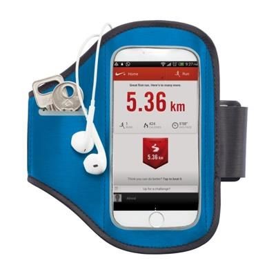 Branded Promotional UNIVERSAL PHONE SPORTS ARM BAND in Blue Mobile Phone Holder From Concept Incentives.