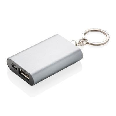 Branded Promotional 1,000 Mah KEYRING CHAIN POWERBANK in Gold Charger From Concept Incentives.