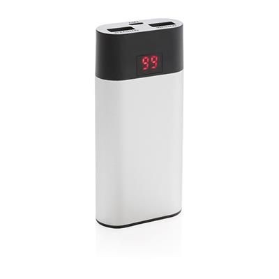 Branded Promotional 4,000 Mah POWERBANK with Digital Display in Silver Charger From Concept Incentives.