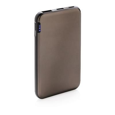 Branded Promotional POCKET-SIZE 5,000 Mah POWERBANK in Grey Charger From Concept Incentives.