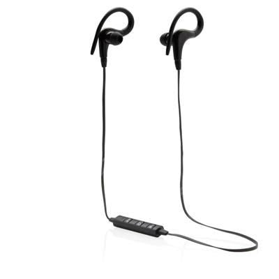 Branded Promotional CORDLESS WORK OUT EARBUDS in Black Earphones From Concept Incentives.