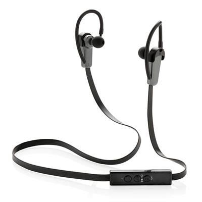 Branded Promotional SWISS PEAK CORDLESS EARBUDS in Black Earphones From Concept Incentives.