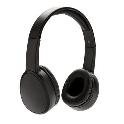 Branded Promotional FUSION CORDLESS HEADPHONES in Black Earphones From Concept Incentives.