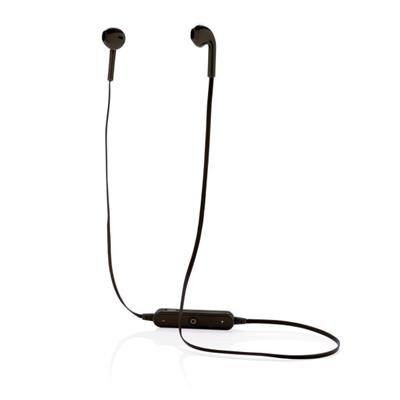 Branded Promotional CORDLESS EARBUDS in Pouch in Black Earphones From Concept Incentives.