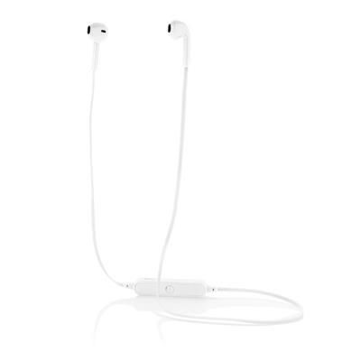 Branded Promotional CORDLESS EARBUDS in Pouch in White Earphones From Concept Incentives.