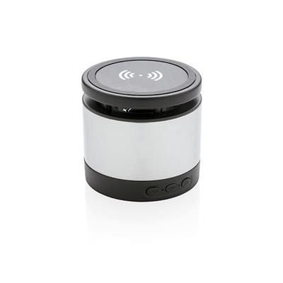 Branded Promotional CORDLESS CHARGER SPEAKER in Grey Speakers From Concept Incentives.