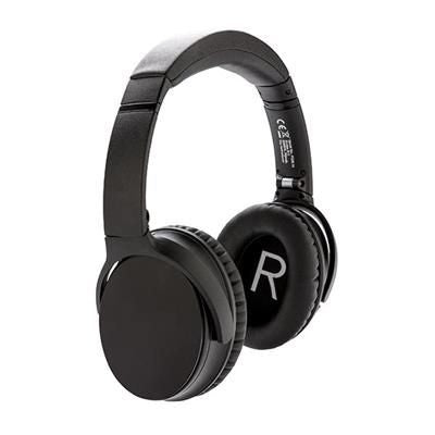 Branded Promotional SWISS PEAK ANC HEADPHONES in Black Earphones From Concept Incentives.