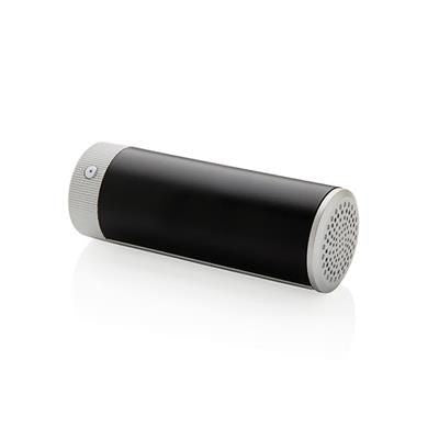 Branded Promotional LIGHT UP LOGO CORDLESS SPEAKER AND POWERBANK in Black Speakers From Concept Incentives.