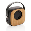 Branded Promotional BAMBOO 3W CORDLESS FASHION SPEAKER in Black Speakers From Concept Incentives.